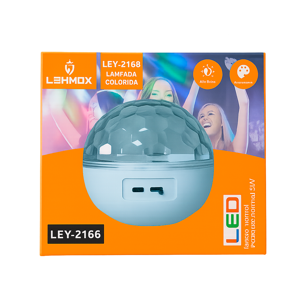 LÂMPADA COLORIDA BLUETOOTH COM CAIXA DE SOM – LEHMOX